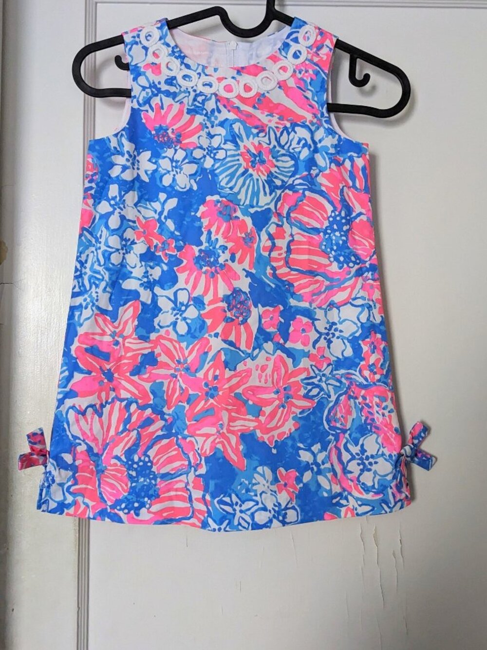 Lilly Pulitzer Little Lilly Shift Dress Bay Blue Pop Pop Glow Size 5 y
